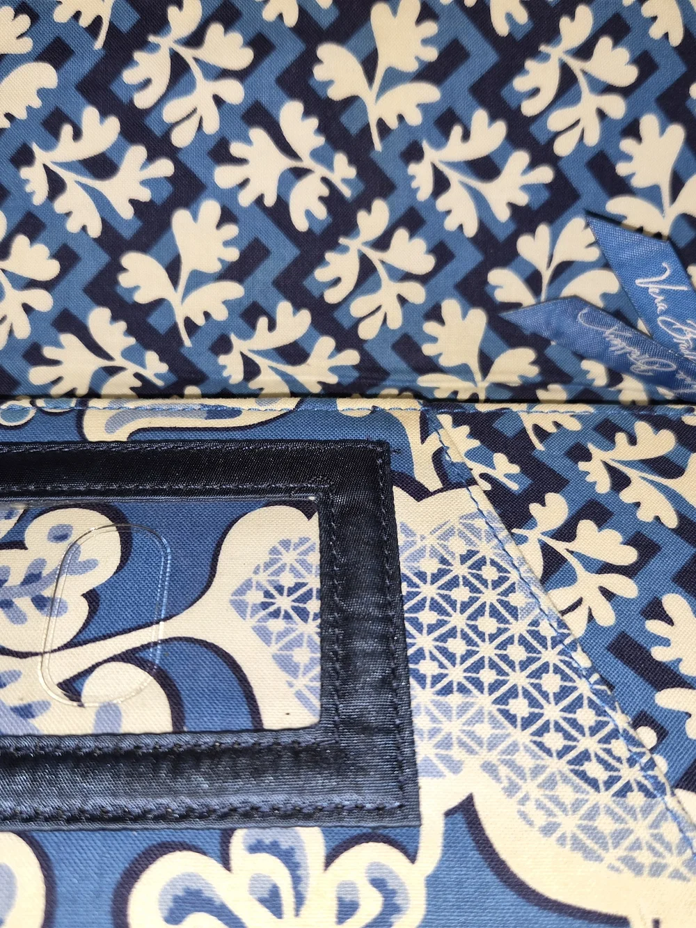 Vera Bradley Blue Floral Quilted Wallet with Navy Trim - Picture 3 of 9